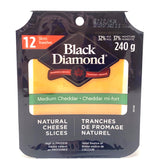 Black Diamond Medium Cheddar Cheese Slices